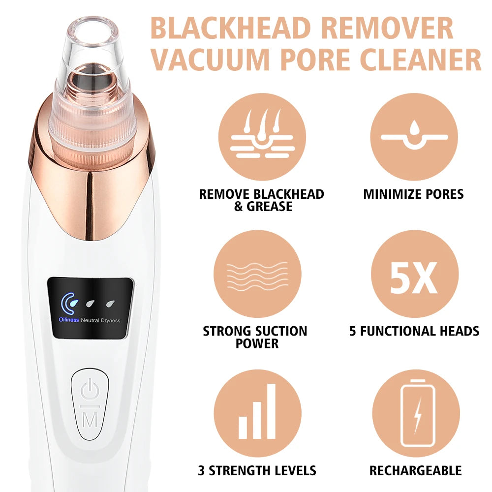 Nettoyage des points noirs Aspirateur électrique Élimination des points noirs Nettoyage en profondeur des pores du visage Machine de nettoyage des pores Outils de soins de la peau