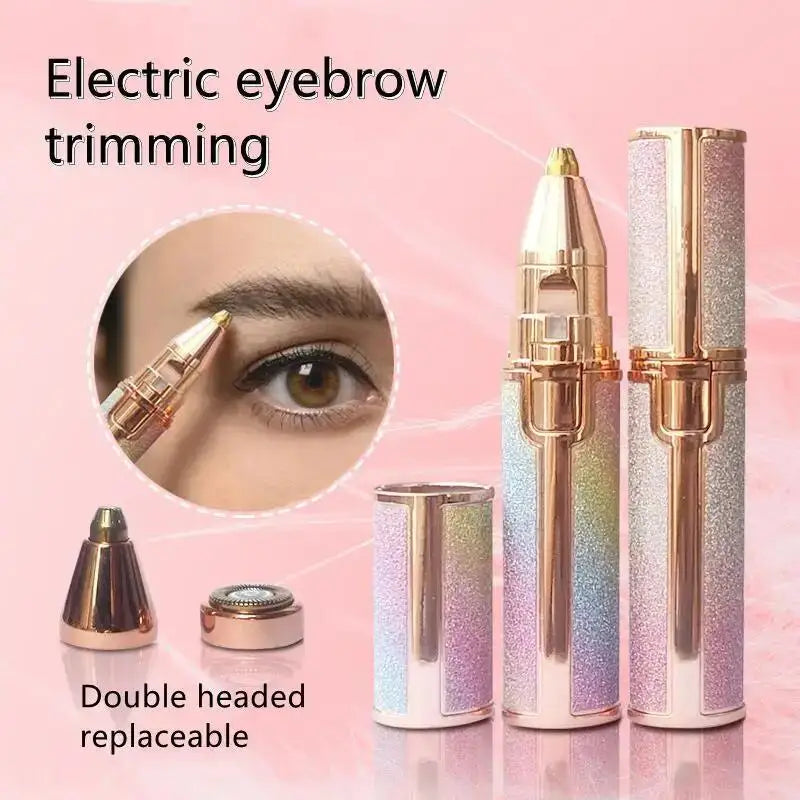 Épilateur électrique portable 2 en 1 pour sourcils, visage, lèvres, corps, femme, rechargeable, mini, indolore