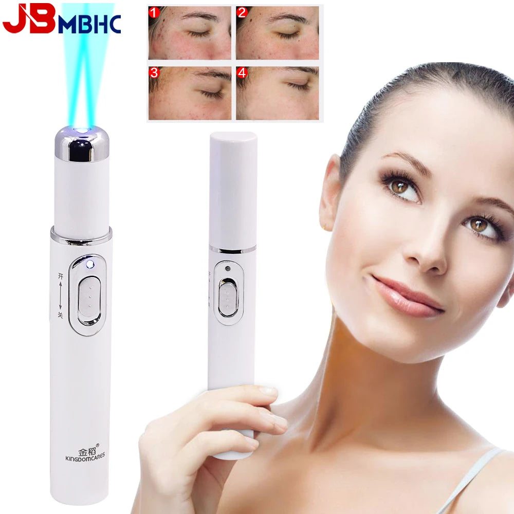 Appareil de beauté à lumière bleue pour le visage, élimination des rides et de l'acné, stylo laser, élimination des taches cutanées, anti-varices, effaceur de veines araignées, traitement médical