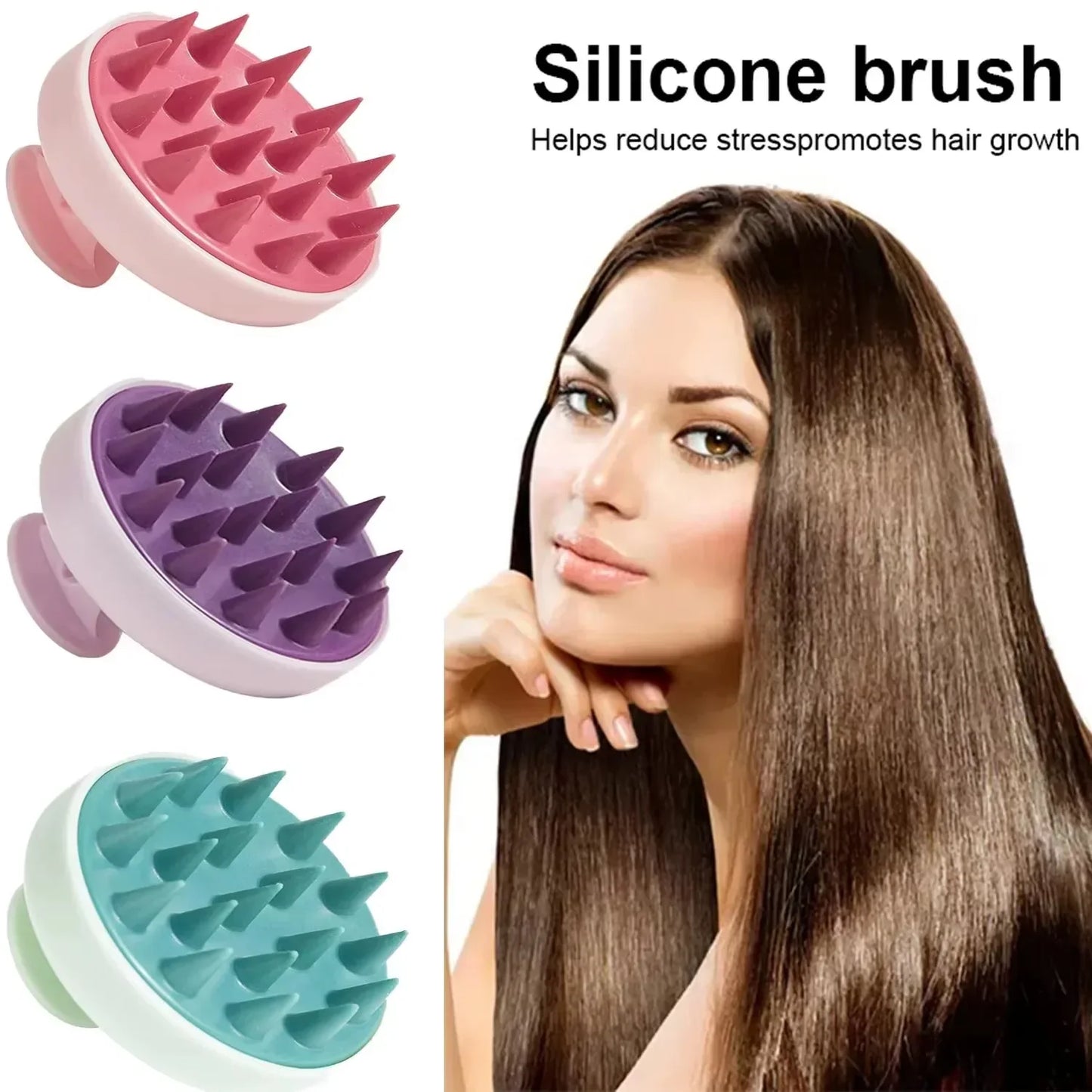 1 pc Silicone shampooing brosse tête scalp massage peigne cheveux peignes douche corps massage brosses salon coiffeur outils