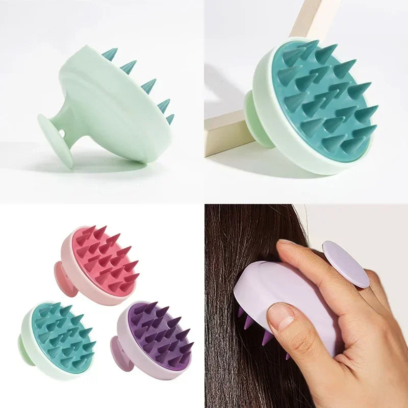1 pc Silicone shampooing brosse tête scalp massage peigne cheveux peignes douche corps massage brosses salon coiffeur outils