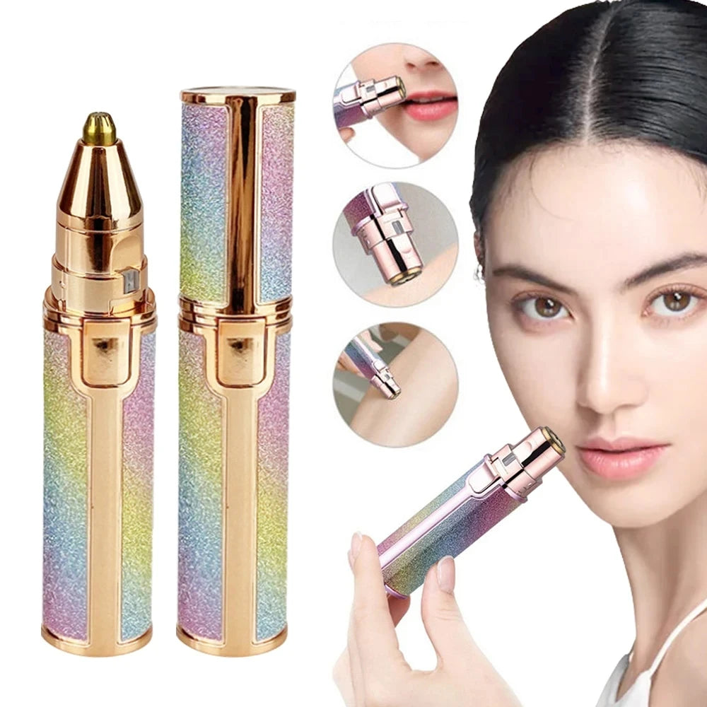 Épilateur électrique portable 2 en 1 pour sourcils, visage, lèvres, corps, femme, rechargeable, mini, indolore