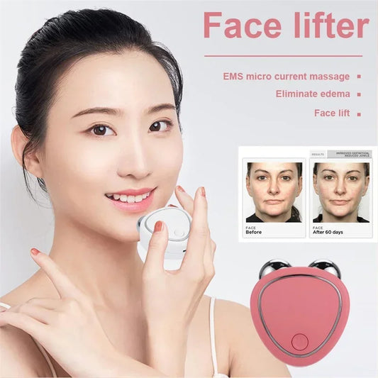 Nouveau masseur électrique du visage Rouleau de levage Microcourant vibration Sonic Lifting de la peau Massage de la peau Massage portable Appareils de beauté